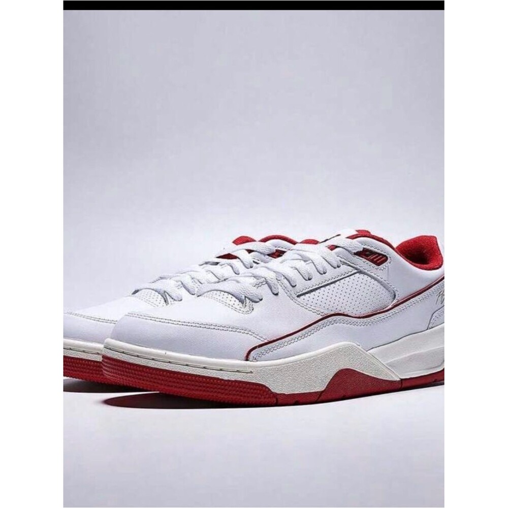 Jordan Men's White and Red Athletic Sneakers
